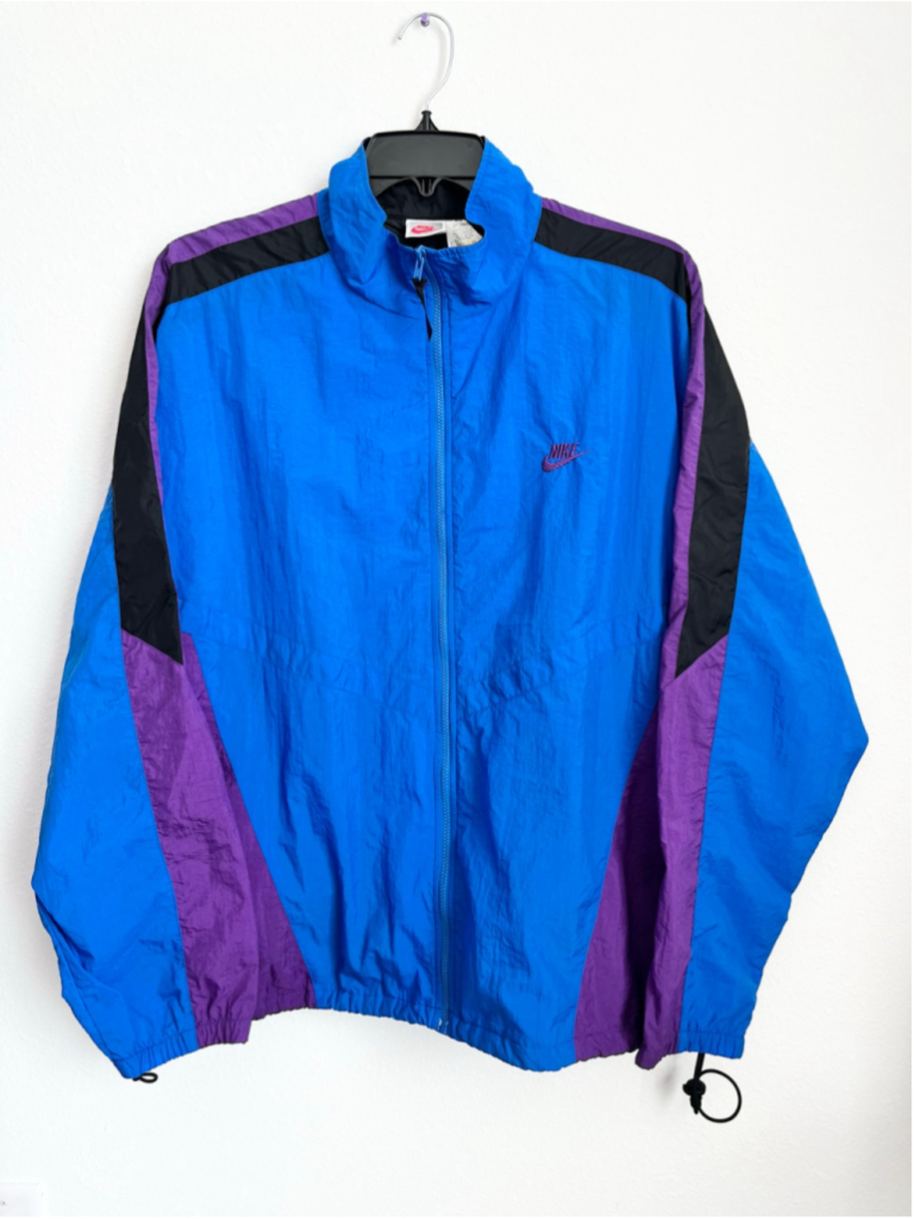 Nike XXL Colorblock Windbreaker Jacket Blue Purple Black 90s VTG